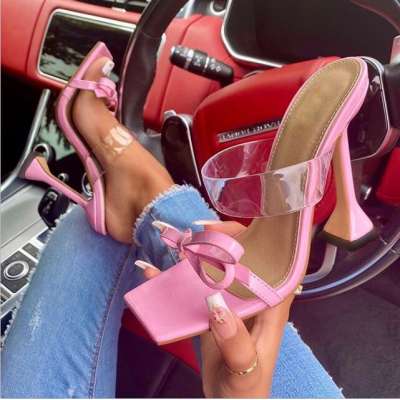 2020 OULLIS Bowknot Escarpins Femme Talon Haut Sexy Designer Sandals Women Mujer Mules