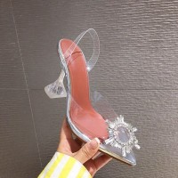 Hot Sex Ladies PVC Clear Stiletto Transparent Heels Shoes Rope Brand Sandals For Women