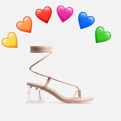 2020 OEM  thicker heel sandals for women office transparent heel shoes women sandals