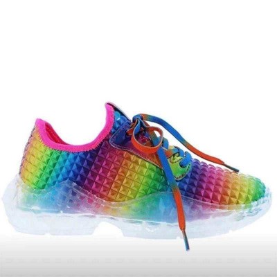 New Colorful Cool Sneaker Women 2020 Vulcanize Shoes Ladies Lace Up Shoes Casual Flat Rainbow Sport Shoes Woman