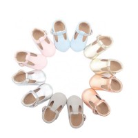 Fashion Handmade Skidproof Mix Colors Soft Sole T Bar Wholesale Baby Shoes